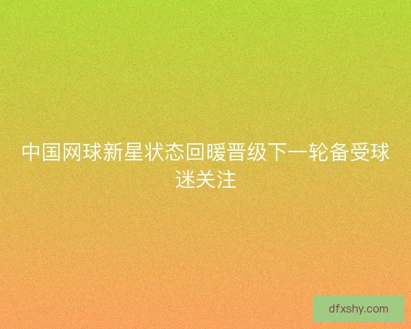 中国网球新星状态回暖晋级下一轮备受球迷关注