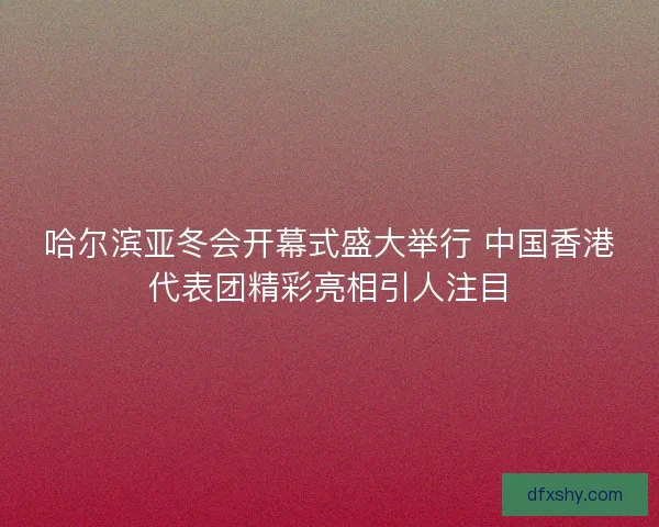 哈尔滨亚冬会开幕式盛大举行 中国香港代表团精彩亮相引人注目